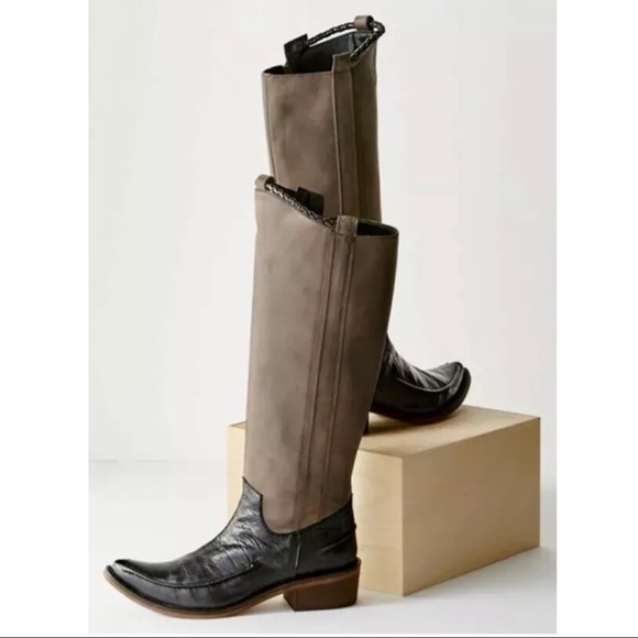 Free People Shoes - Free People Tritone Black Brown Riding boots